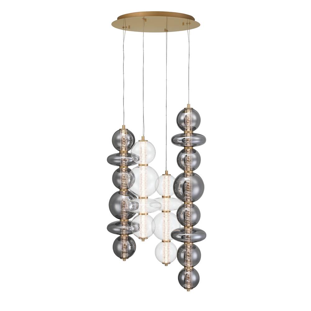 Eurofase 48960-014 Gold Atomo, Chandelier, 4-light, 50'', Gold, Mixed Glass Image 3