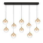 Eurofase Iissa, Chandelier, 10-light, 47'', Gold, Amber Glass