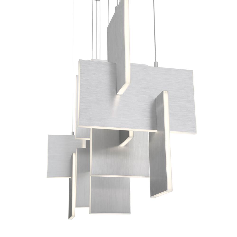 Eurofase 38044-030 Anodized Silver Coburg, Chandelier , 3-light, 42'', Anodized Silver Image 1