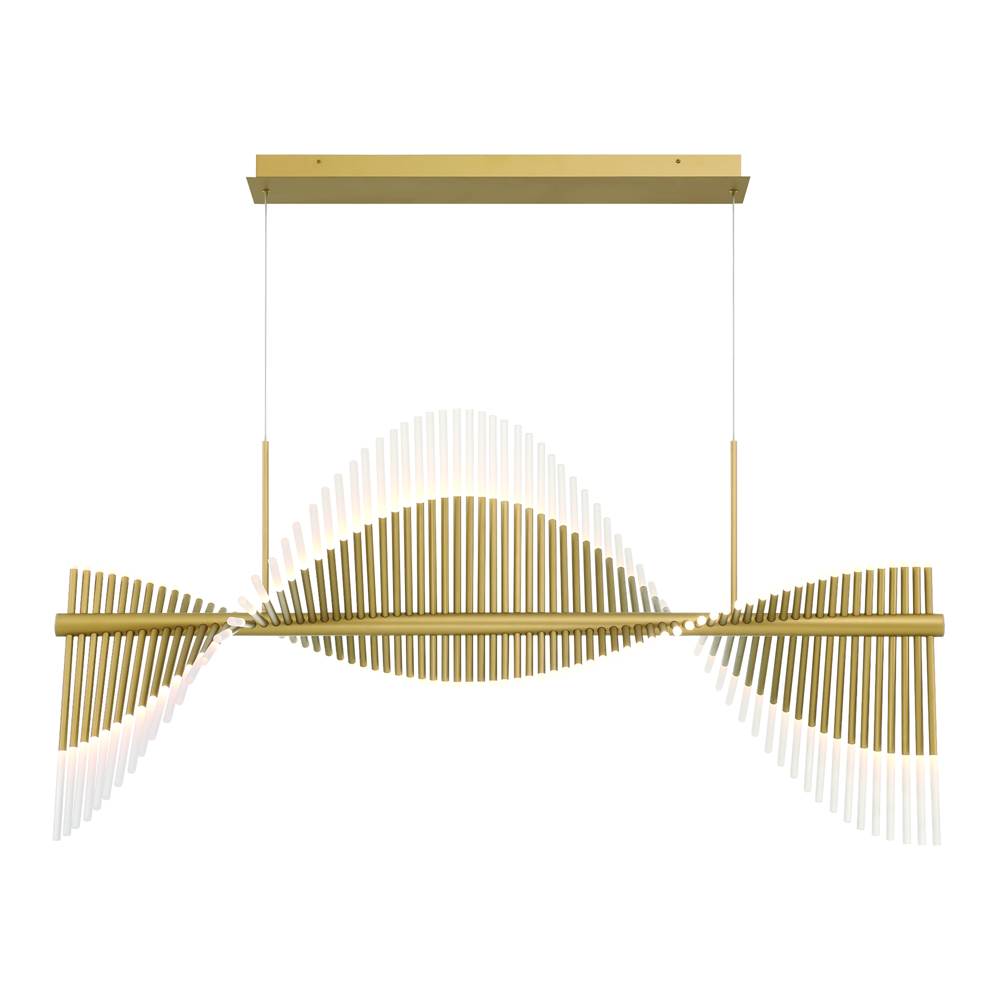 Eurofase Voltik, Chandelier, 72-light, 59'', Matte Gold, Frosted Acrylic