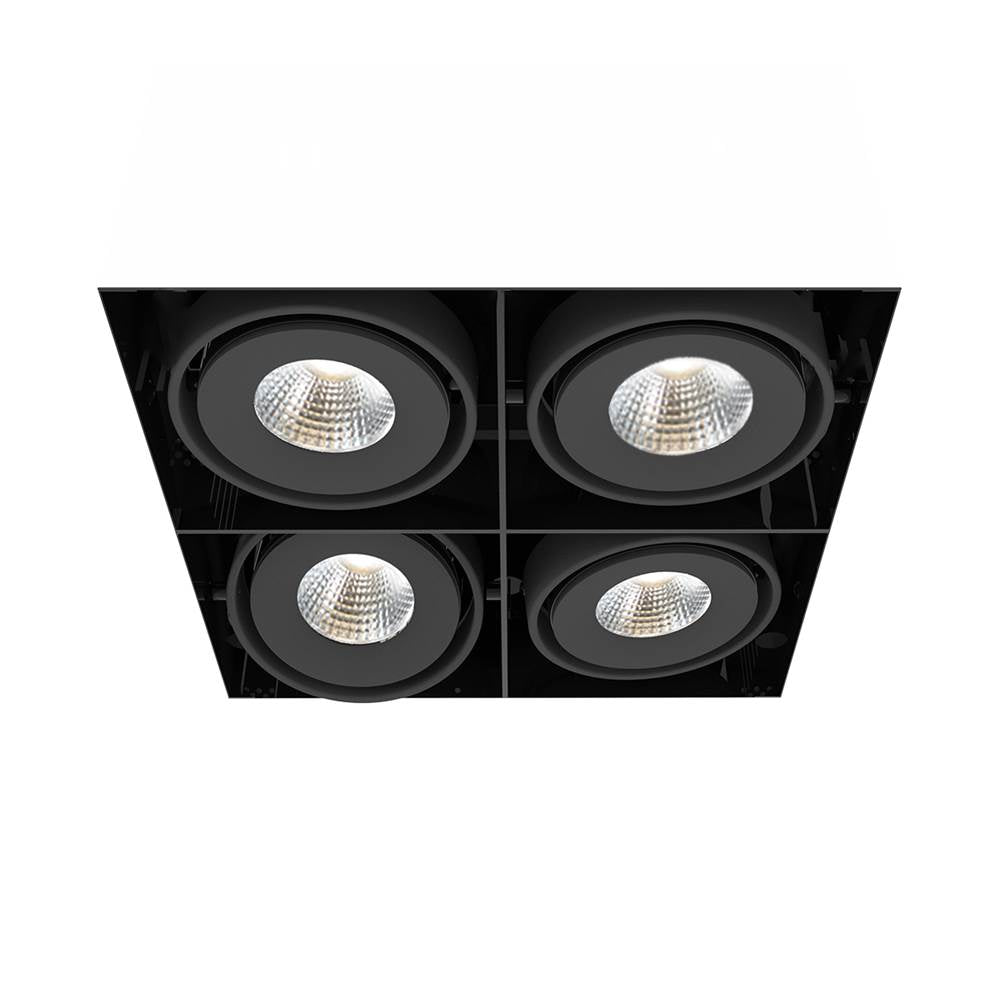 Eurofase  Multiple 15w 4 Lights Square Trimless 40 Degree Gimbal 3500k Black
