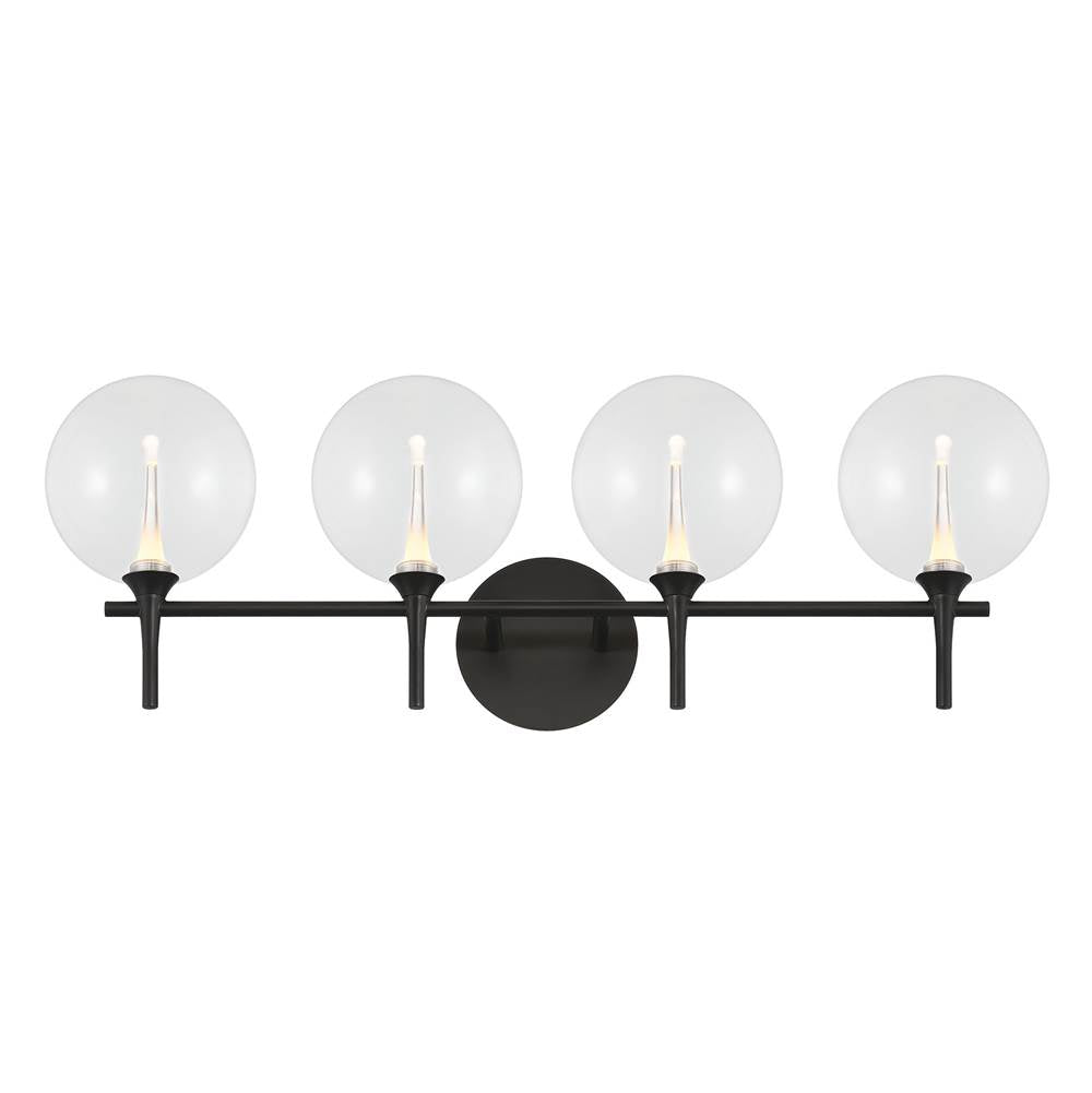 Eurofase 48918-015 Matte Black Iissa, Vanity, 4lt, Matte Black, Clear Glass Image 1