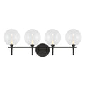 Eurofase 48918-015 Matte Black Iissa, Vanity, 4lt, Matte Black, Clear Glass Image 1