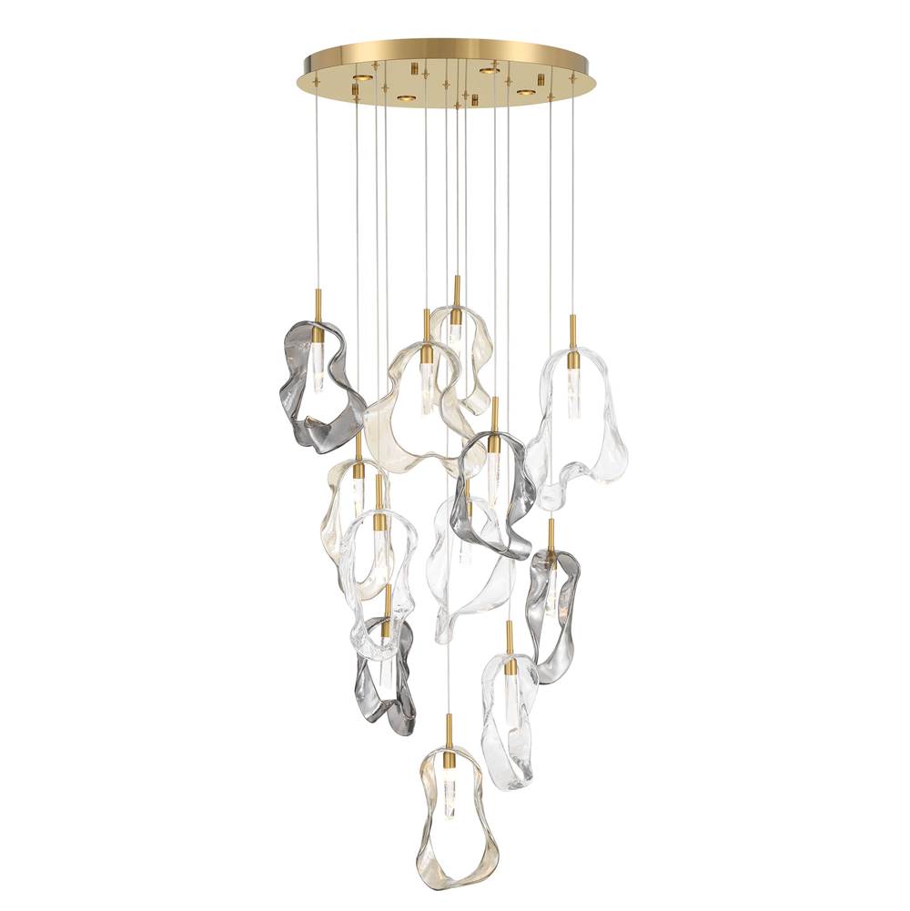 Eurofase 49237-016 Gold Norah, Chandelier, 12-light, 24'', Gold, Mixed Glass Image 5
