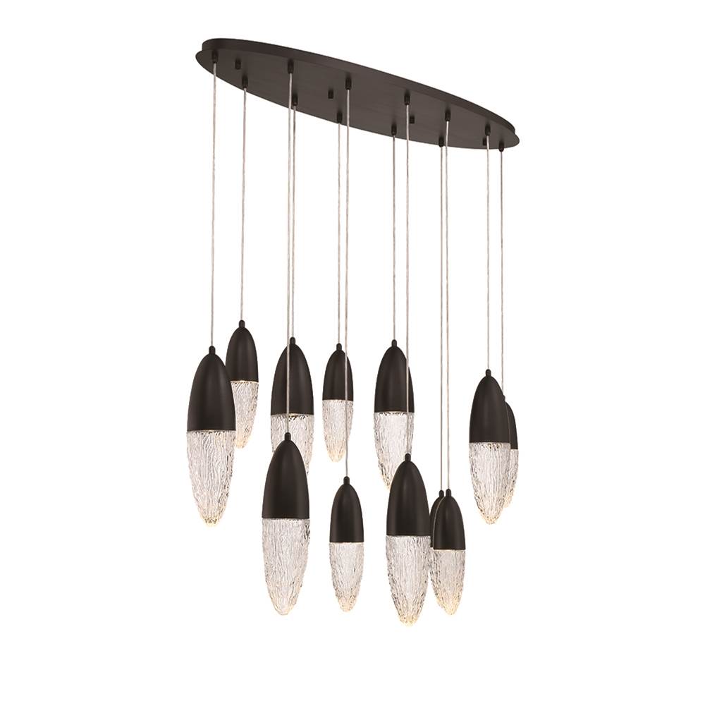 Eurofase 43861-024 Matte Black Ecrou, Chandelier, 12-light, 44'', Matte Black, Clear Glass Image 1