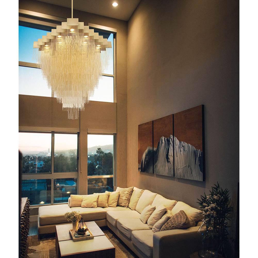 Eurofase 37096-014 Matte Gold Bloomfield, Chandelier, 22-light, 47'', Matte Gold, Gold Aluminum Image 2