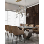 Eurofase 49239-010 Gold Norah, Chandelier, 9-light, 51'', Gold, Mixed Glass Image 4