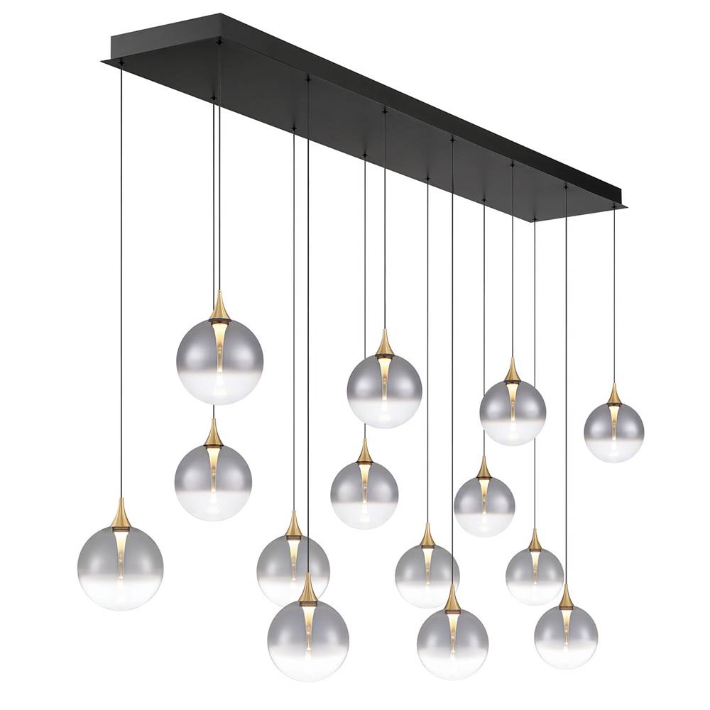 Eurofase 48938-020 Gold Iissa, Chandelier, 14-light, 72'', Gold, Smoked Glass Image 3