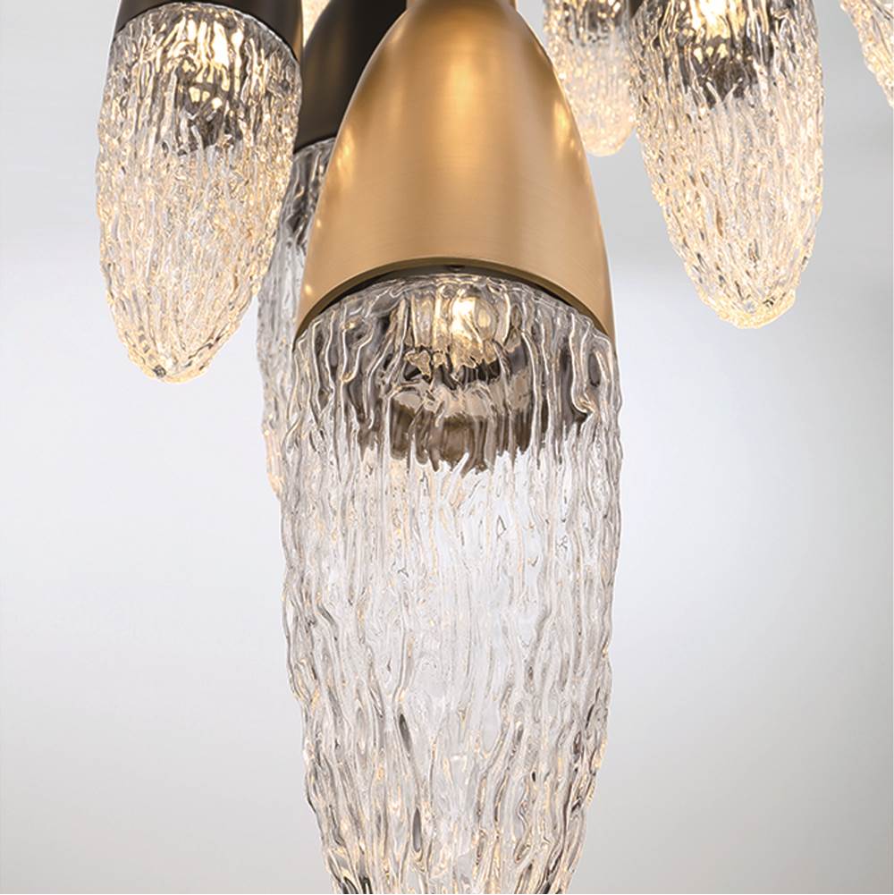 Eurofase Ecrou, Chandelier, 22-light, 40'', Gold-black Mix, Clear Glass