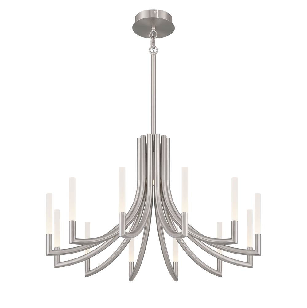 Eurofase 49011-029 Brushed Nickel Olette, Chandelier, 12-light, 36'', Brushed Nickel, Frosted Acrylic Image 6