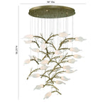 Eurofase Matera, Chandelier, 25-light, 56'', Antique Gold, White Glass