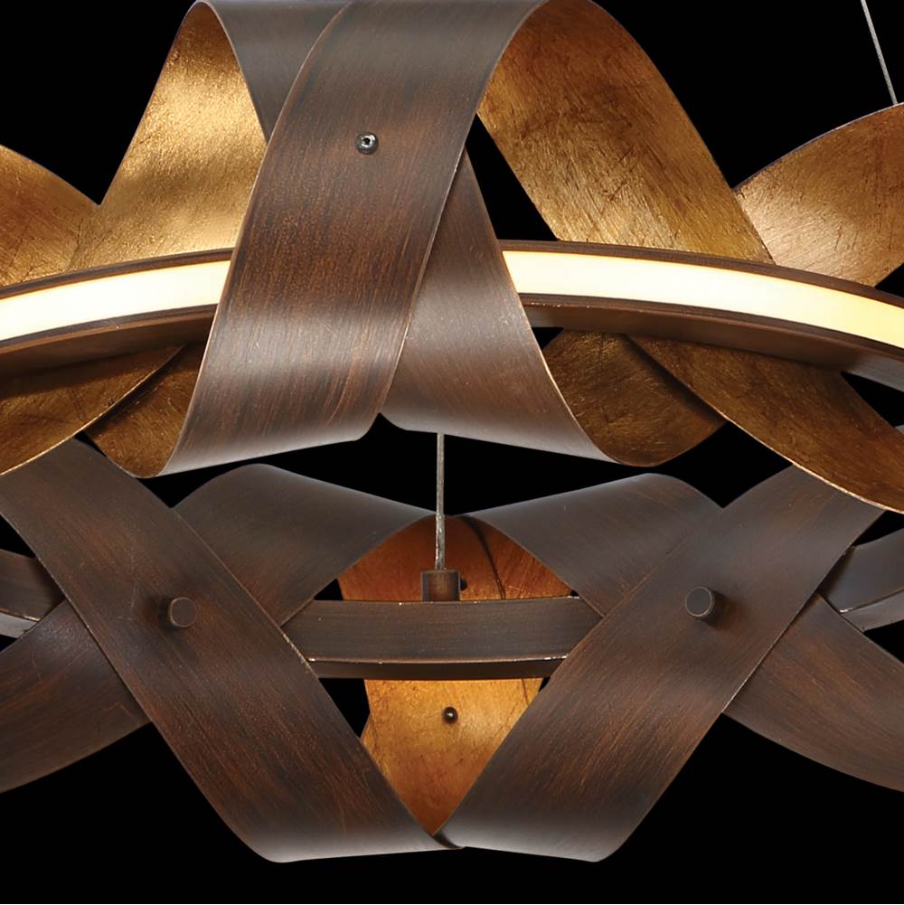 Eurofase Banderia, Chandelier, 3-light, 44'', Bronze-gold Mix, Bronze Glass