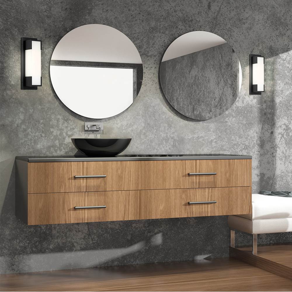 Eurofase 37073-015 Powder Coat Black Thornhill, Wall Sconce, 13.5'', Powder Coat Black, White Glass Image 2
