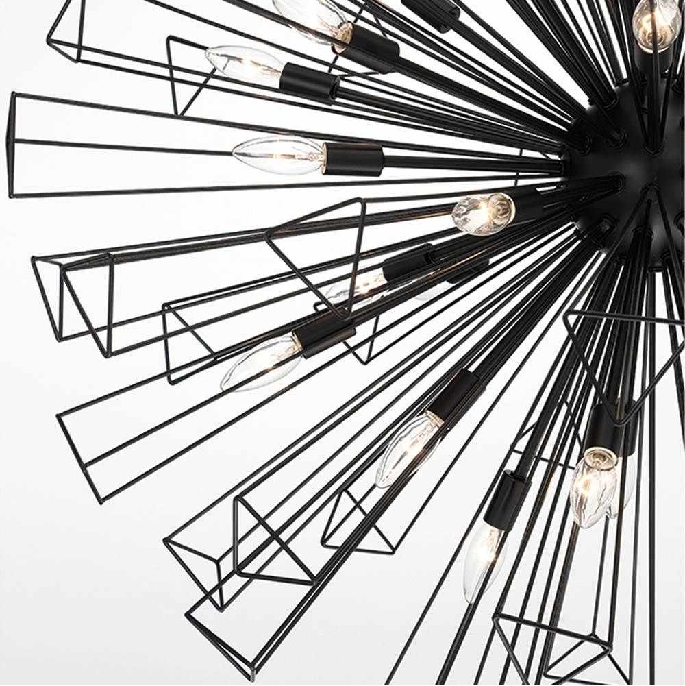 Eurofase 43865-017 Matte Black Dendelio, Chandelier , 35-light, 54'', Matte Black Image 7
