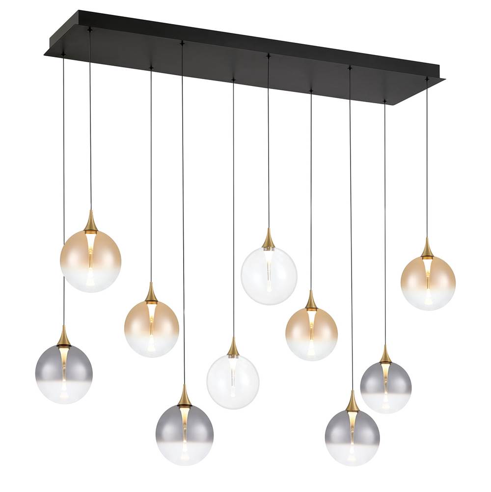 Eurofase 48932-046 Gold Iissa, Chandelier, 10-light, 47'', Gold, Mixed Glass Image 1