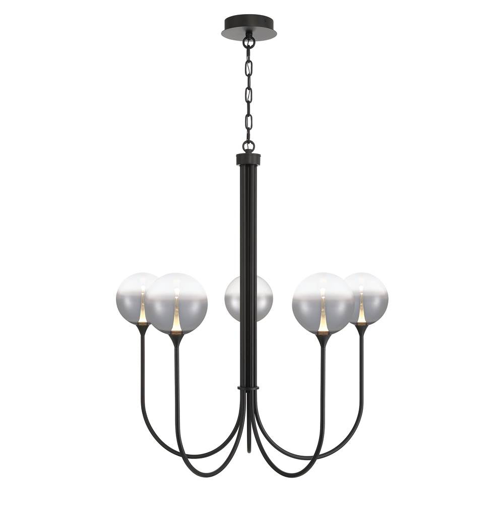 Eurofase Iissa, Chandelier, 5-light, 34'', Matte Black, Smoked Glass