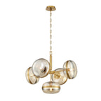 Eurofase 38129-018 Antique Brass Nottingham, Chandelier, 5-light, 28'', Antique Brass, Amber Glass Image 1