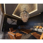 Eurofase 31889-018 Chrome Vienna, Chandelier, 28-light, 48'', Chrome, Amber Glass Image 4