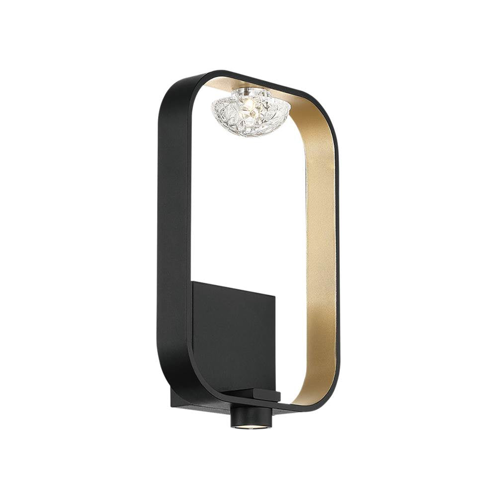 Eurofase Dagmar, Wall Sconce, 14'', Gold-black Mix, Clear Glass
