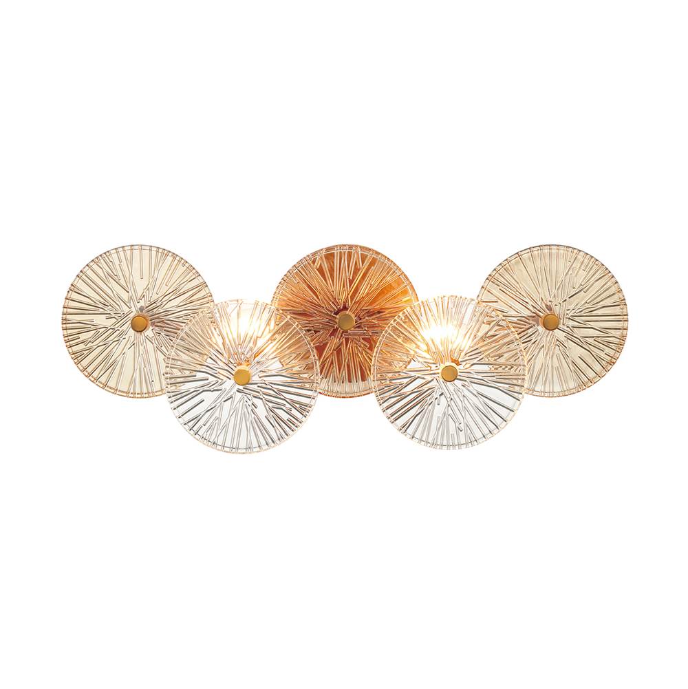 Eurofase 45700-019 Matte Gold Sue-anne, Vanity, 22'', Matte Gold, Clear-amber Glass Image 7