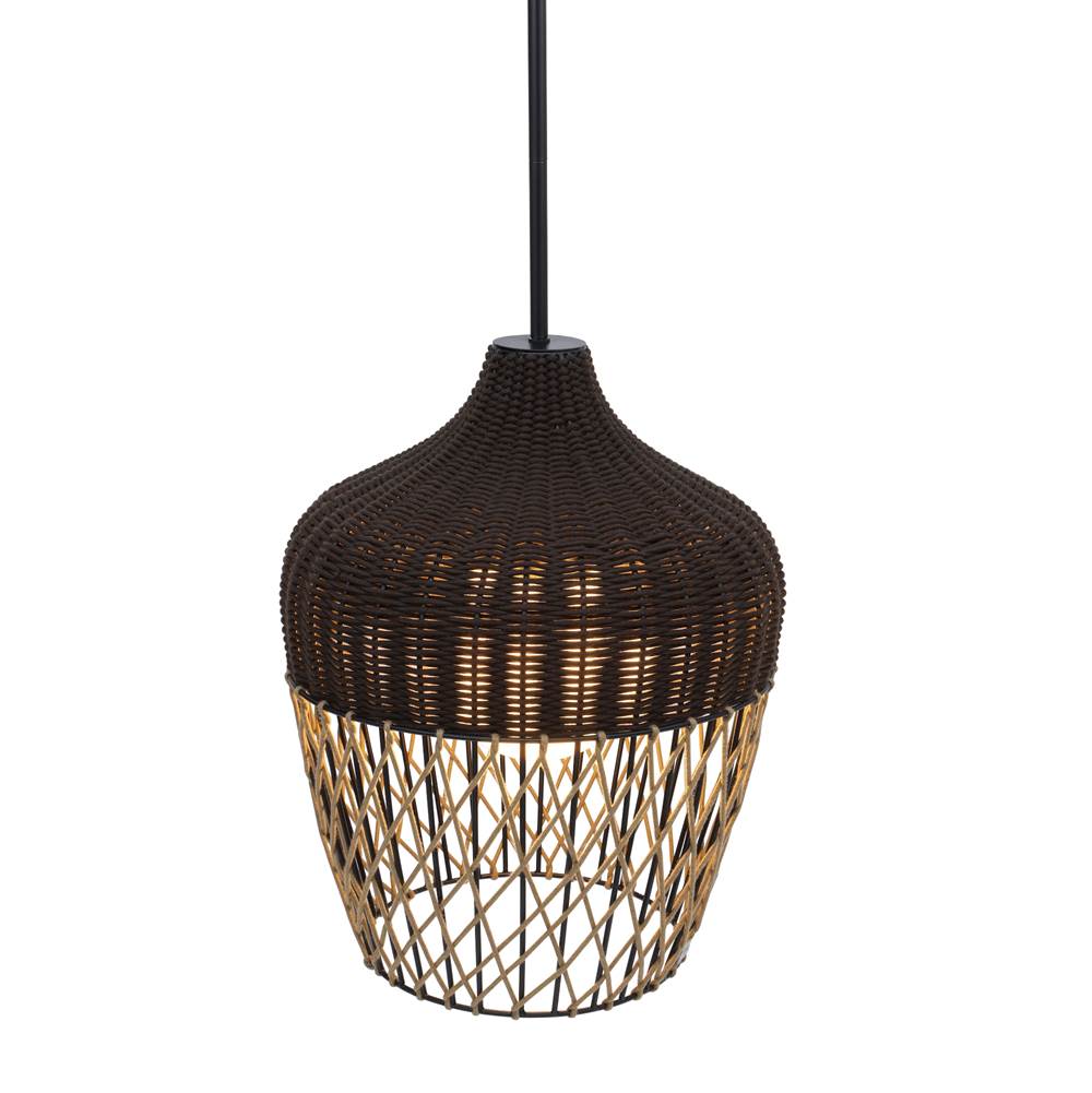 Eurofase 46634-016 Matte Black Hannah, Outdoor, 23'', Matte Black, Brown Rope Image 6