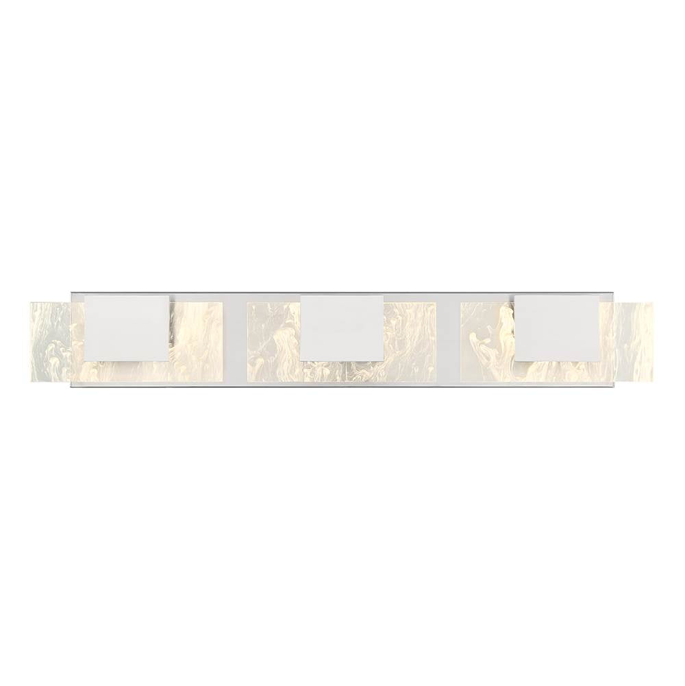 Eurofase 45346-025 Chrome Kasha, Vanity, 3lt, 28'', Chrome, Clear-white Acrylic Image 7