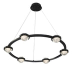 Eurofase 39308-016 Matte Black Circolo, Chandelier, 6-light, 36'', Matte Black, Clear Glass Image 5