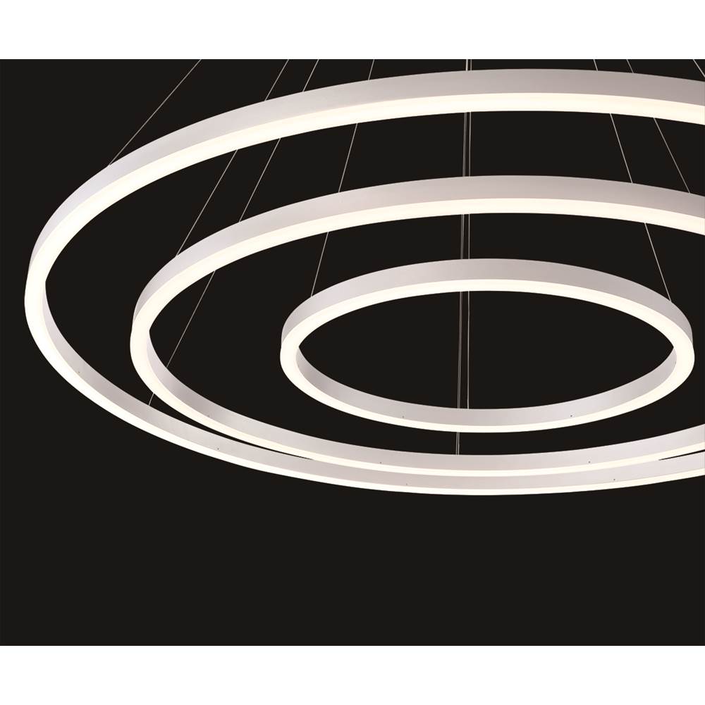 Eurofase Spunto, Chandelier, 3-light, 61'', Brushed Silver, White Glass