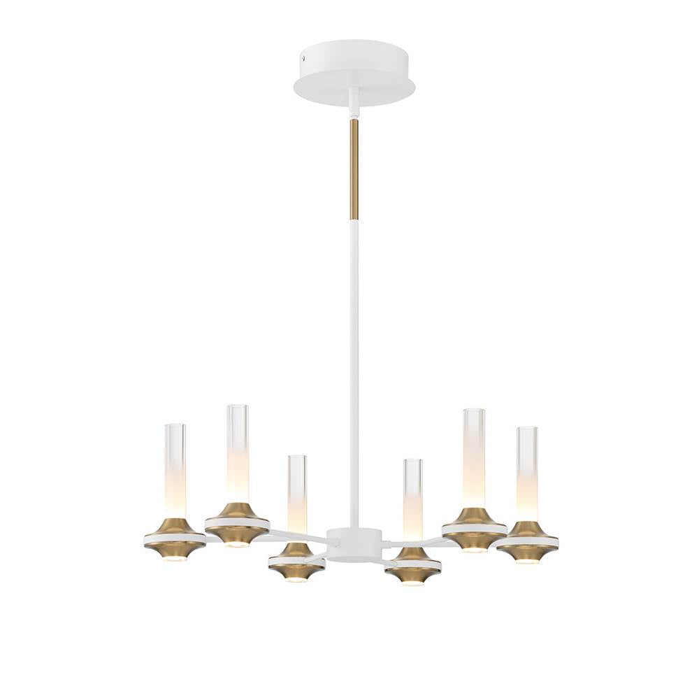 Eurofase 45712-029 Matte White Torcia, Chandelier, 6-light, 24'', Matte White, White Acrylic Image 3