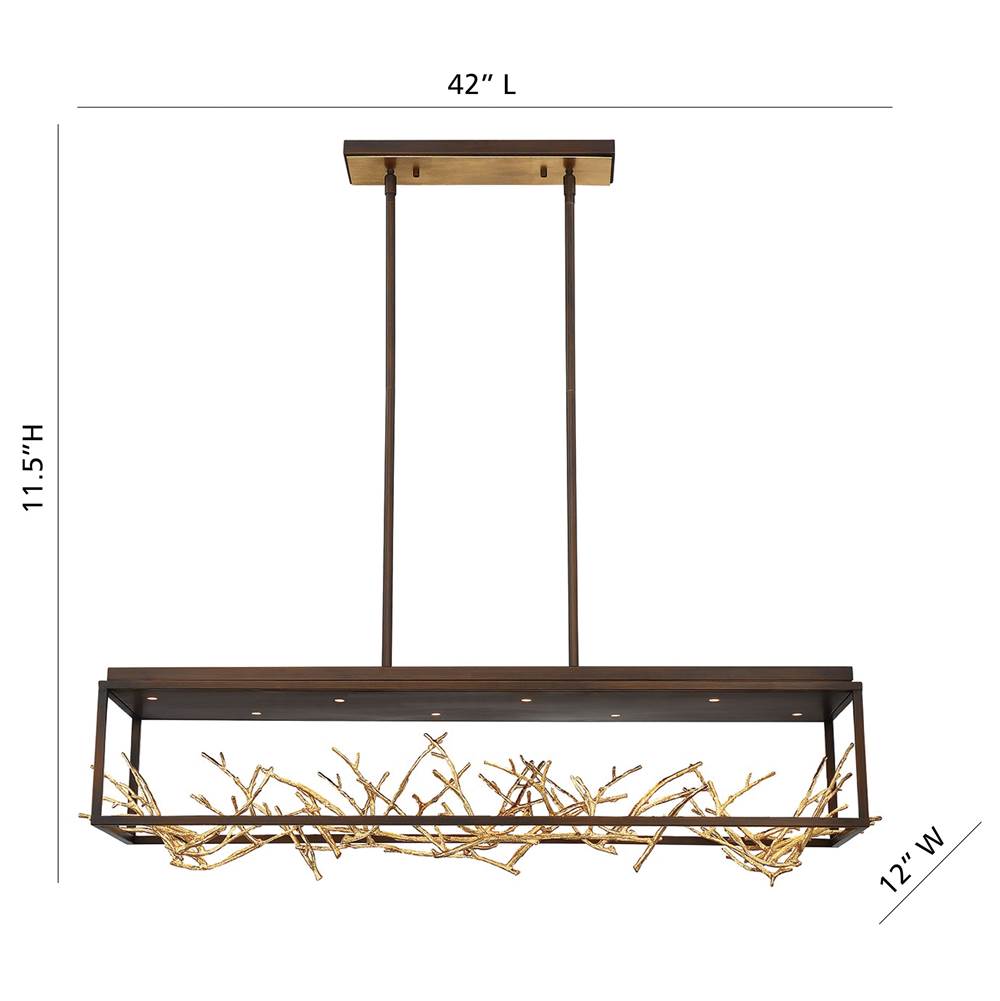 Eurofase 35642-015 Gold Black Mix Aerie, Chandelier , 8-light, 42'', Gold-black Mix Image 1