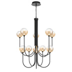 Eurofase 48926-032 Matte Black Iissa, Chandelier, 10-light, 40'', Matte Black, Amber Glass Image 3