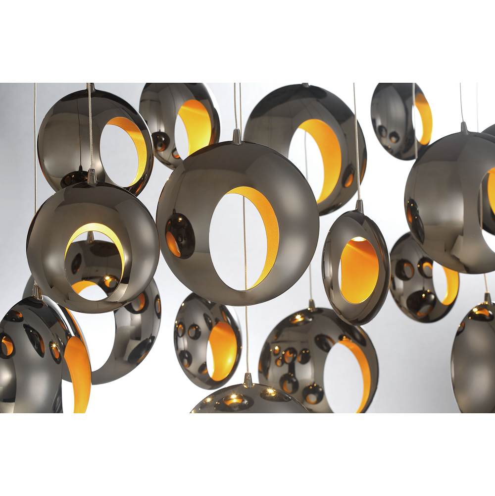 Eurofase 35911-012 Chrome Black Arlington, Chandelier, 19-light, 51'', Chrome Black, Gold Steel Image 5