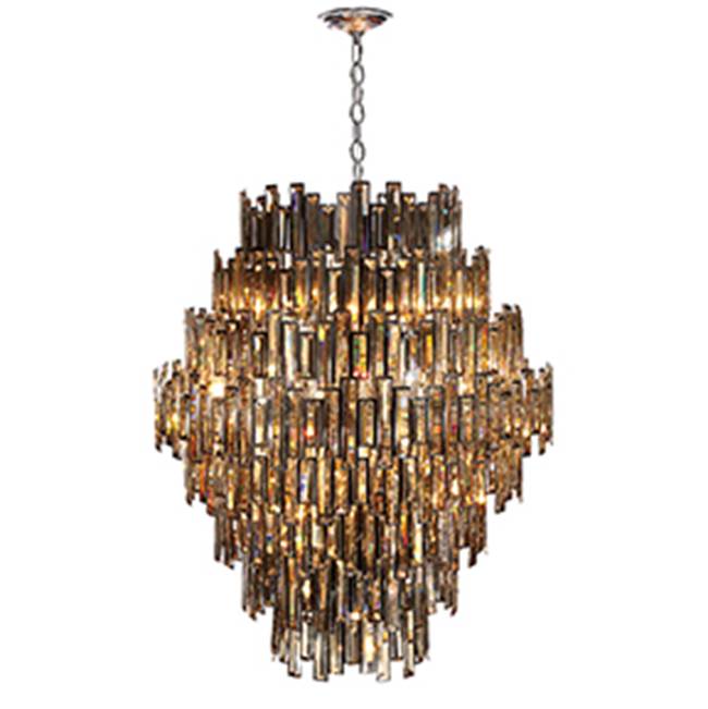 Eurofase 31889-018 Chrome Vienna, Chandelier, 28-light, 48'', Chrome, Amber Glass Image 2