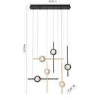 Eurofase 47255-036 Gold Black Mix Barletta, Chandelier , 6-light, 32'', Gold-black Mix Image 1