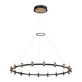 Eurofase 37044-015 Brass Black Mix Albany, Chandelier, 18-light, 45'', Brass-black Mix, White Acrylic Image 1