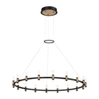 Eurofase 37044-015 Brass Black Mix Albany, Chandelier, 18-light, 45'', Brass-black Mix, White Acrylic Image 1