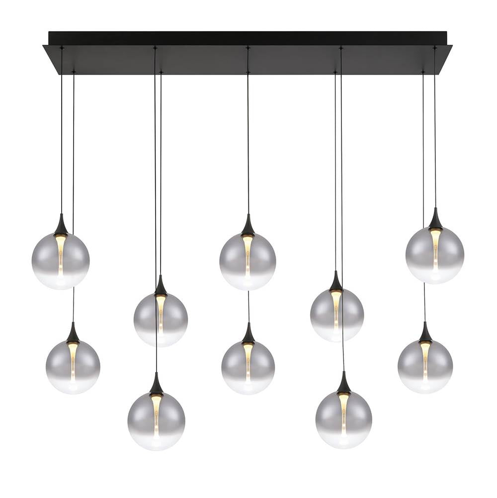 Eurofase 48933-025 Matte Black Iissa, Chandelier, 10-light, 47'', Matte Black, Smoked Glass Image 2