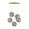 Eurofase Atomo, Chandelier, 5-light, 26'', Gold, Smoked Glass