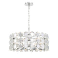 Eurofase Perrene, Chandelier, 6-light, 23'', Chrome, Clear Glass