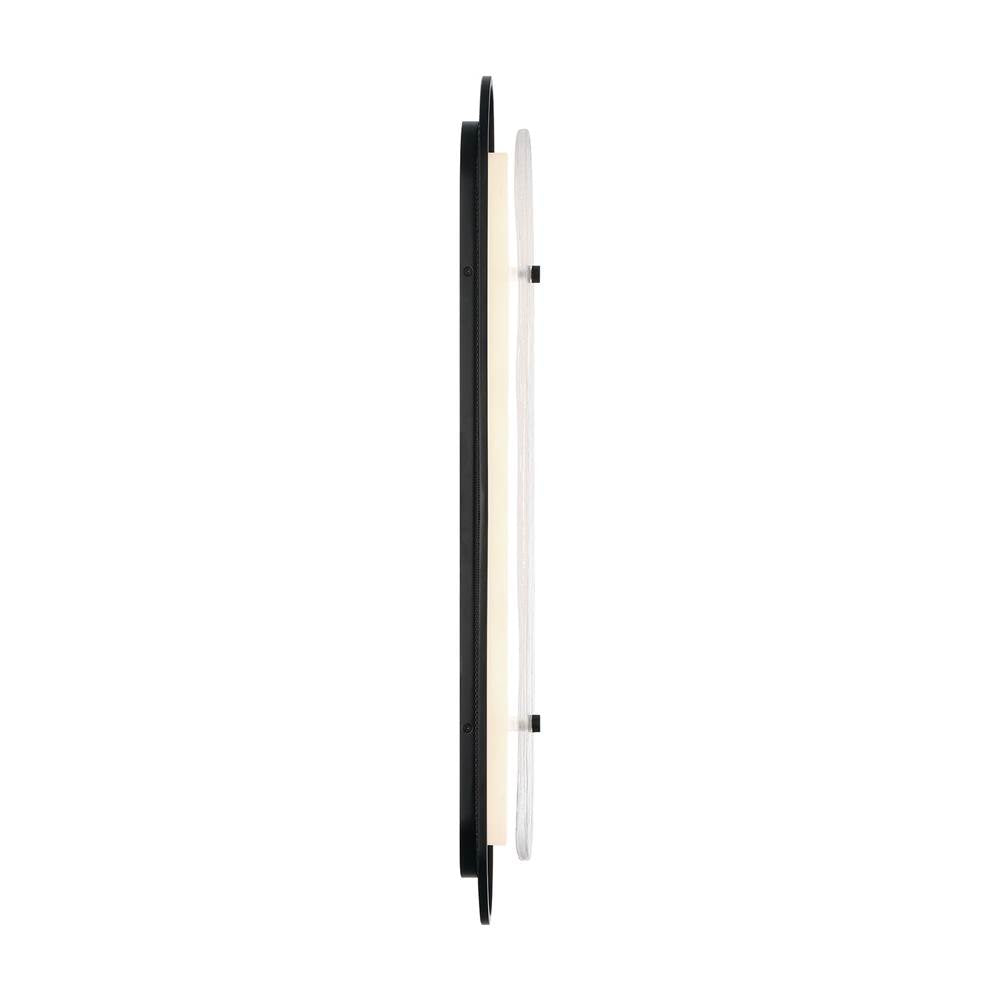 Eurofase Tramore, Wall Sconce, 30'', Matte Black, Silver Glass