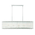 Eurofase Glasbury, Chandelier, 10-light, 52'', Polished Nickel, Ribbed Glass