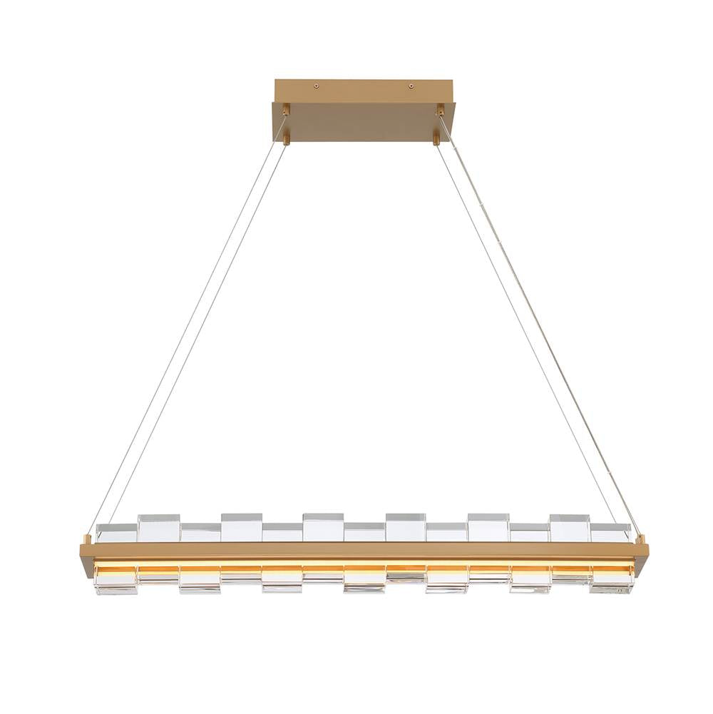 Eurofase Bruco, Chandelier, 35'', Matte Gold, Clear Glass