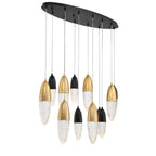 Eurofase 43861-042 Gold Black Mix Ecrou, Chandelier, 12-light, 44'', Gold-black Mix, Clear Glass Image 1