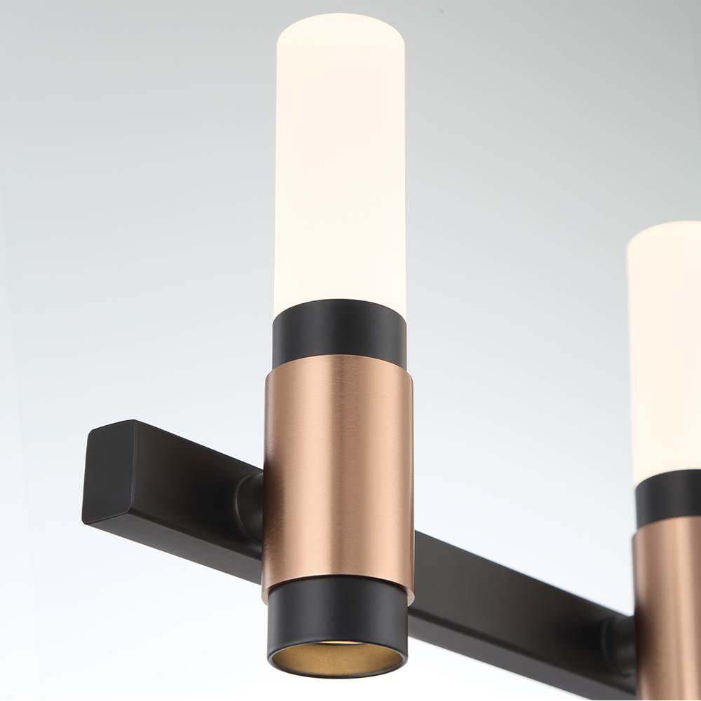 Eurofase 45237-010 Brass Black Mix Albany, Vanity, 6lt, 27'', Brass-black Mix, White Acrylic Image 3