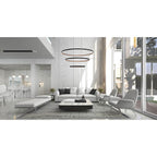 Eurofase 43900-015 Matte Black Verdura, Chandelier, 3-light, 60'', Matte Black, White Acrylic Image 3