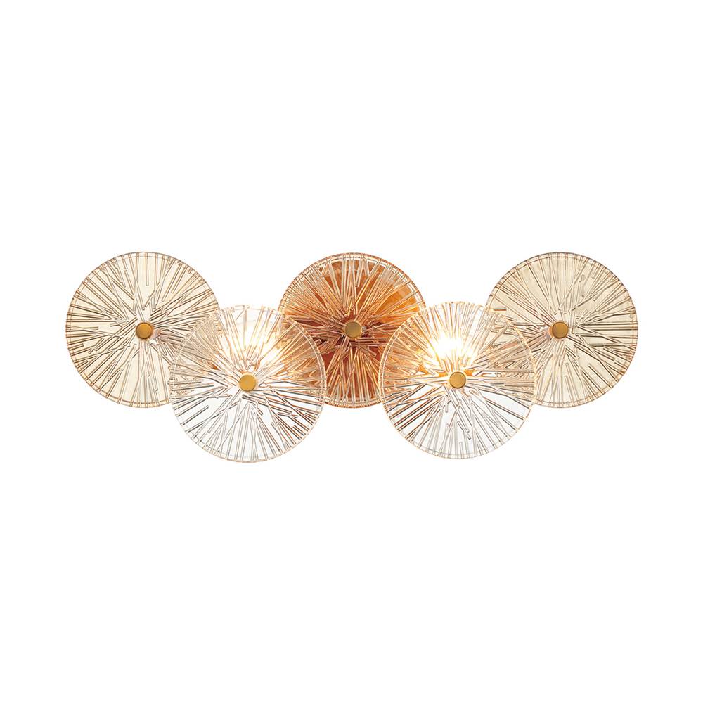 Eurofase 45700-019 Matte Gold Sue-anne, Vanity, 22'', Matte Gold, Clear-amber Glass Image 5
