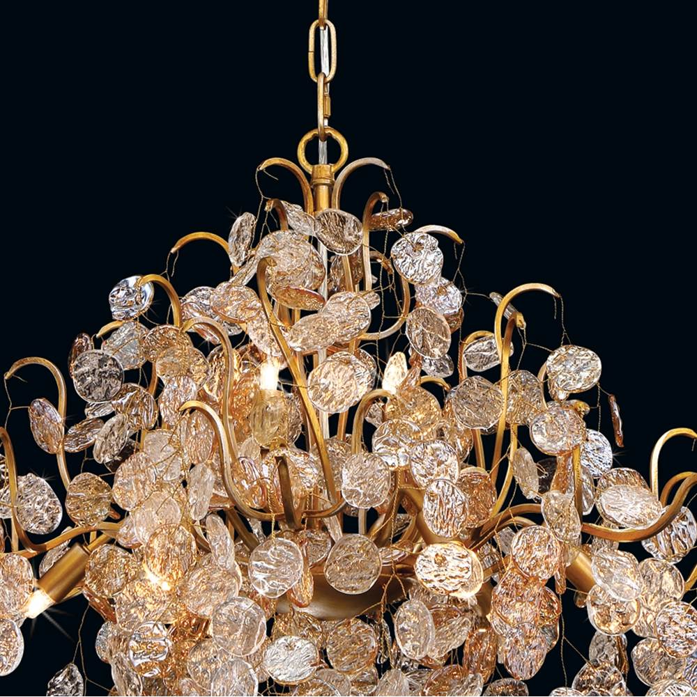 Eurofase Campobasso, Chandelier, 11-light, 33'', Gold, Mixed Glass
