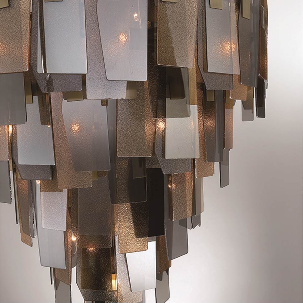Eurofase 43873-012 Brushed Brass Cocolina, Chandelier, 39-light, 71'', Brushed Brass, Mixed Glass Image 3