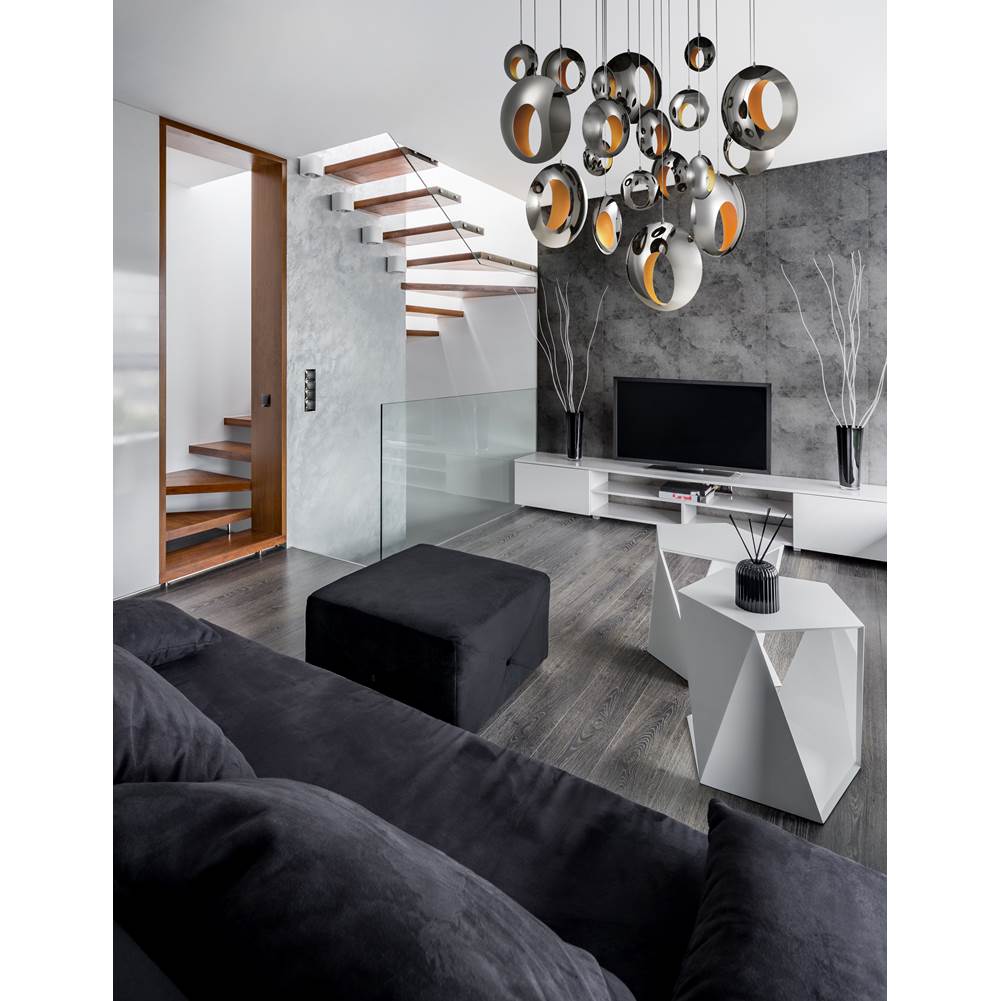 Eurofase 35911-012 Chrome Black Arlington, Chandelier, 19-light, 51'', Chrome Black, Gold Steel Image 3