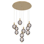Eurofase Palmas, Chandelier, 7-light, 30'', Gold, Smoked Glass